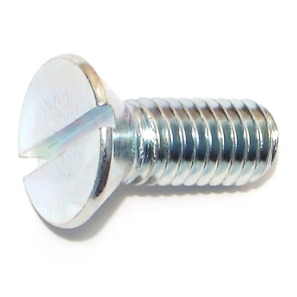 Midwest Fastener 3/18"-16 x 1 in Slotted Flat Machine Screw, Zinc Plated Steel, 10 PK 60142 - main